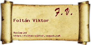 Foltán Viktor névjegykártya